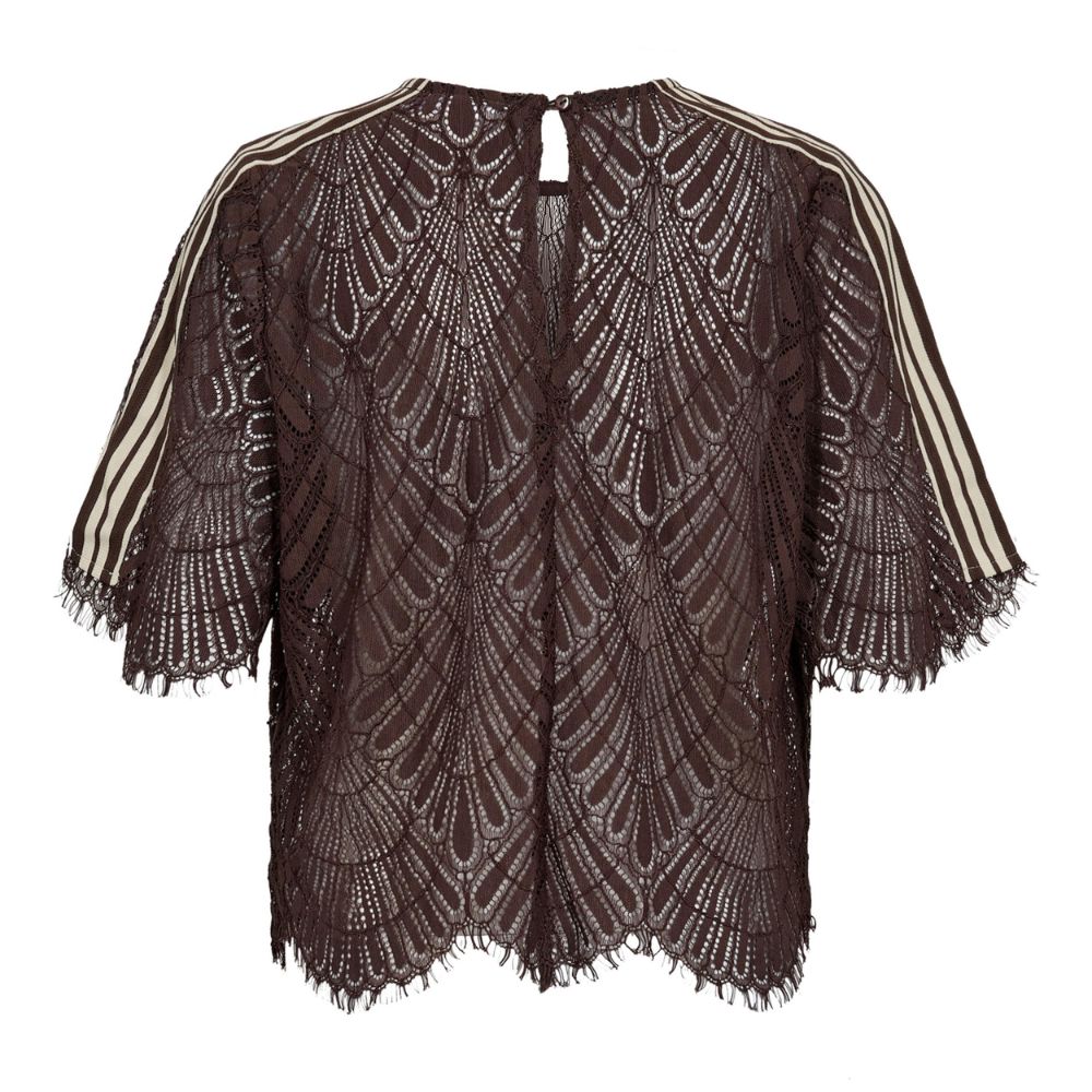 Co'Couture Brown Leti Lace Blouse