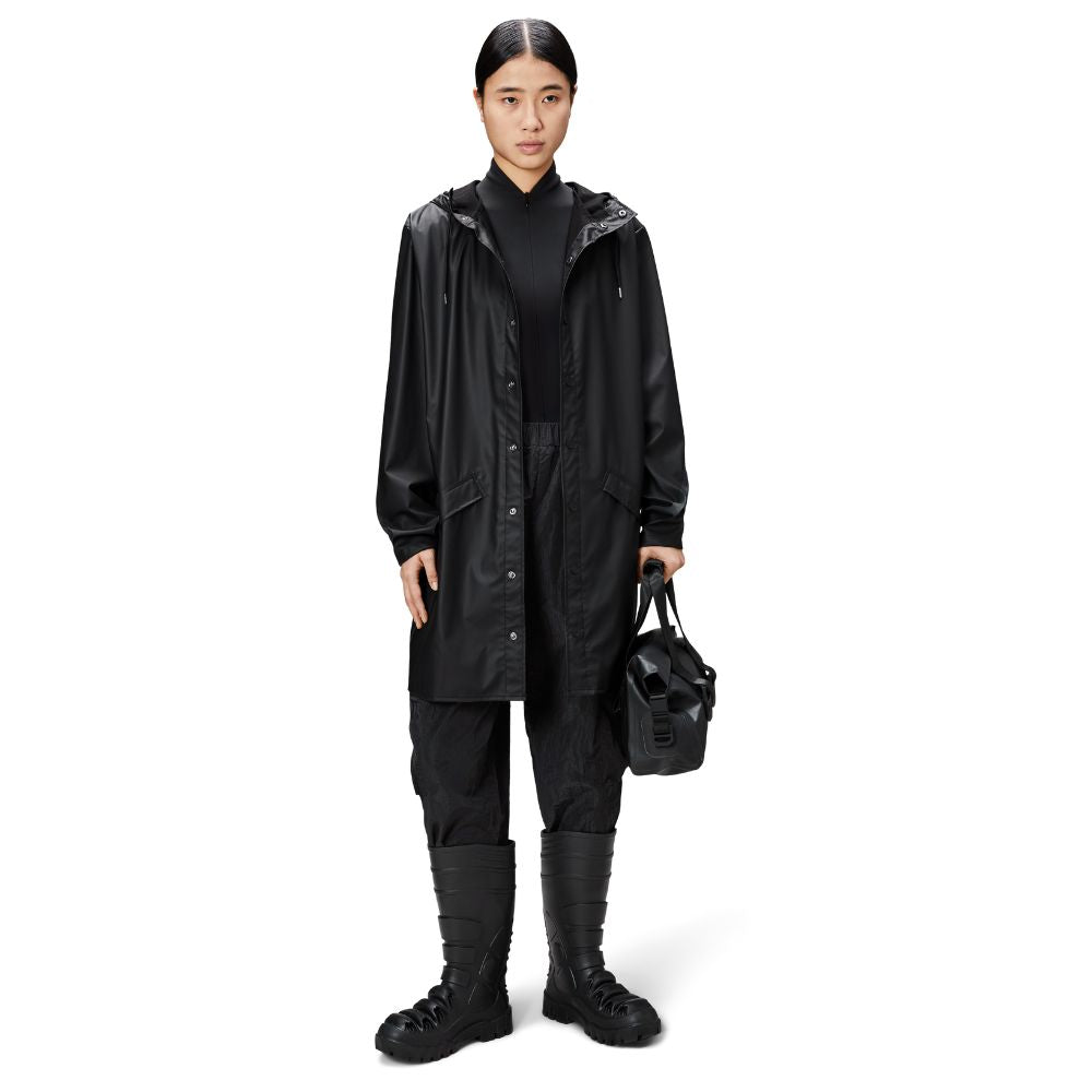 Rains Black Long Jacket W3