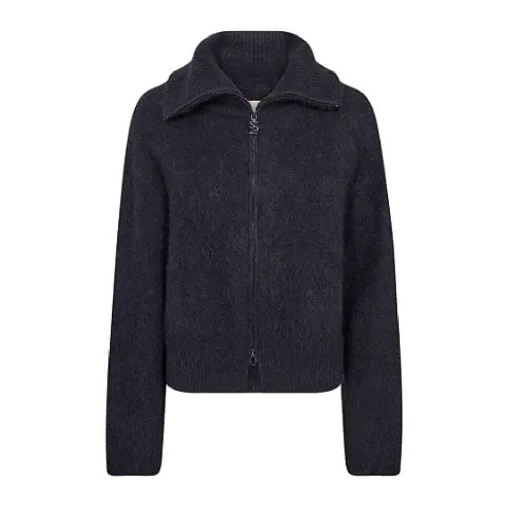 Mos Mosh Navy Hulda Knit Zip Cardigan
