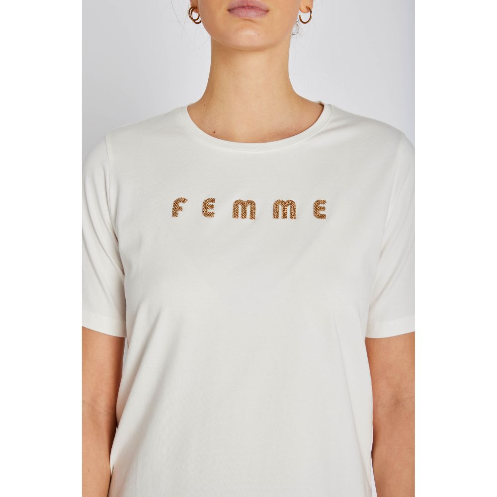 Rue de Femme Hvid Alvina Siv T-Shirt