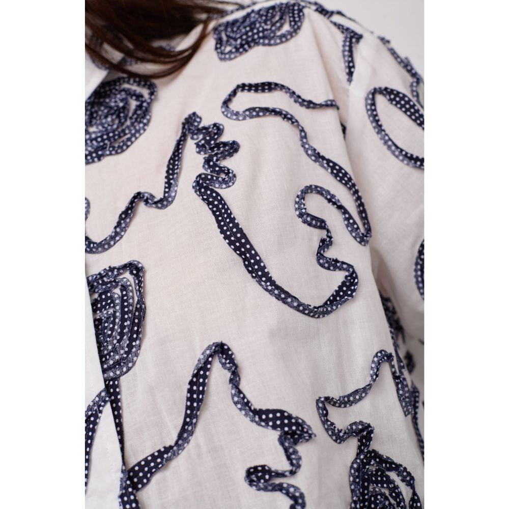 Co'Couture Navy Elric Flower Shirt