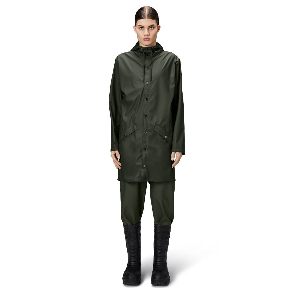 Rains Green Long Jacket W3