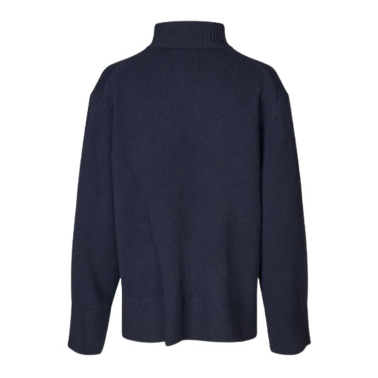 Second Female Navy Alpha Knit Slit Sweater