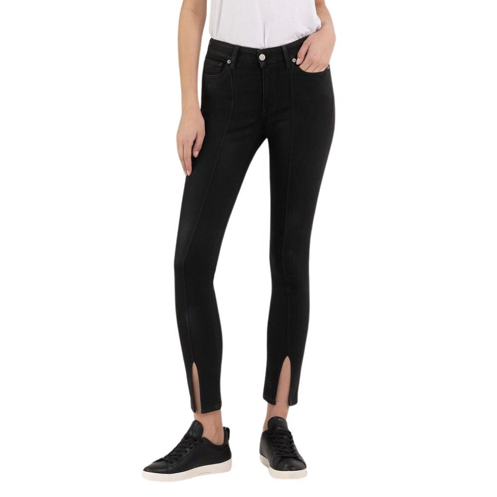 Replay Black Luzien Front Split Jeans