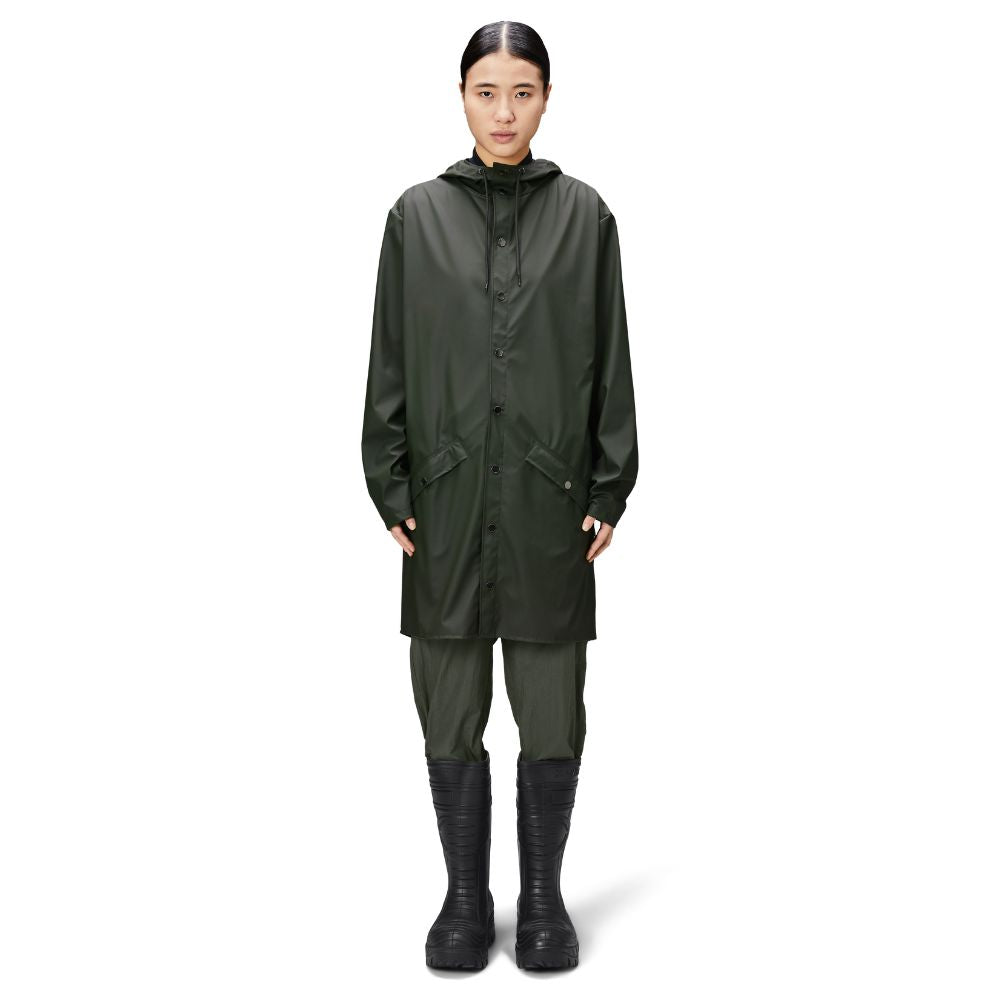 Rains Green Long Jacket W3