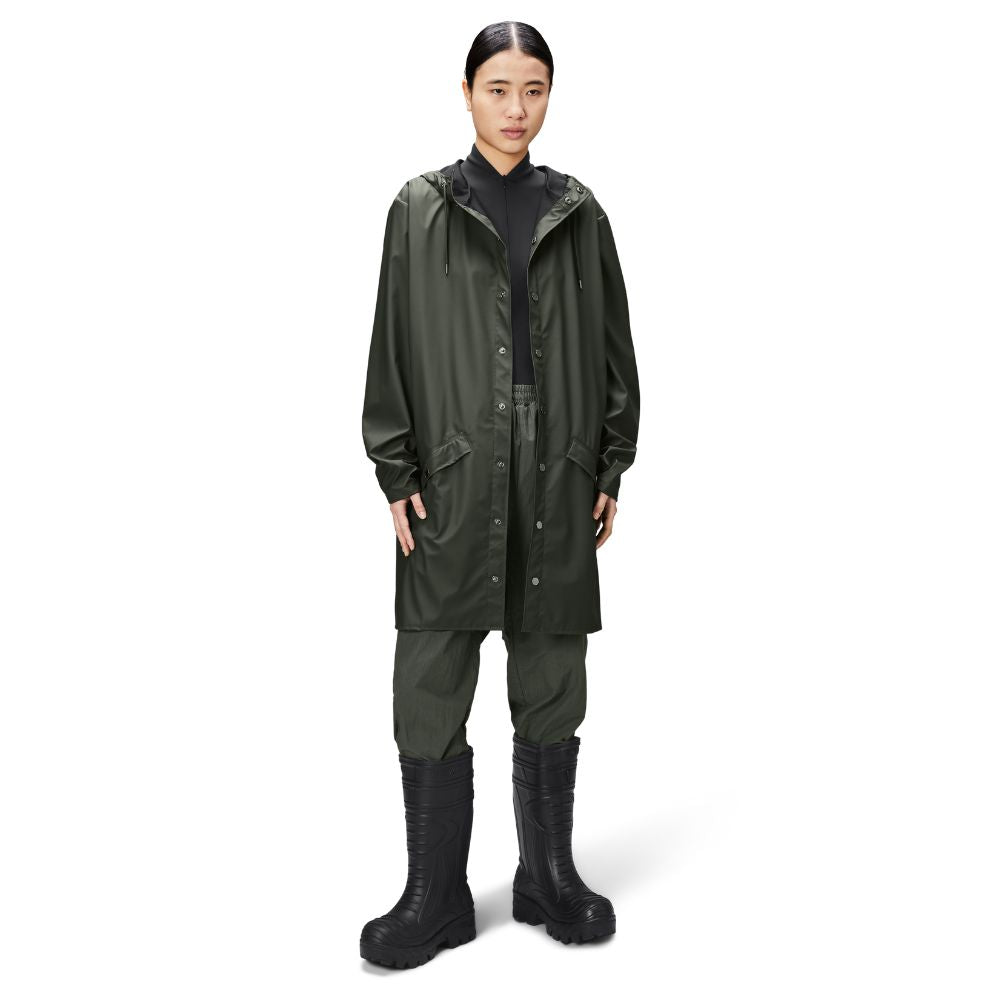 Rains Green Long Jacket W3