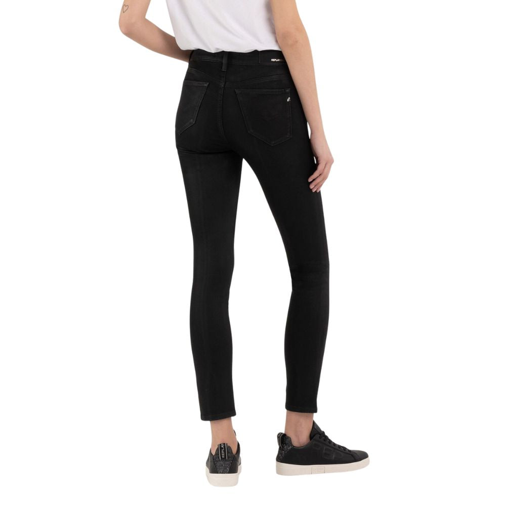 Replay Black Luzien Front Split Jeans