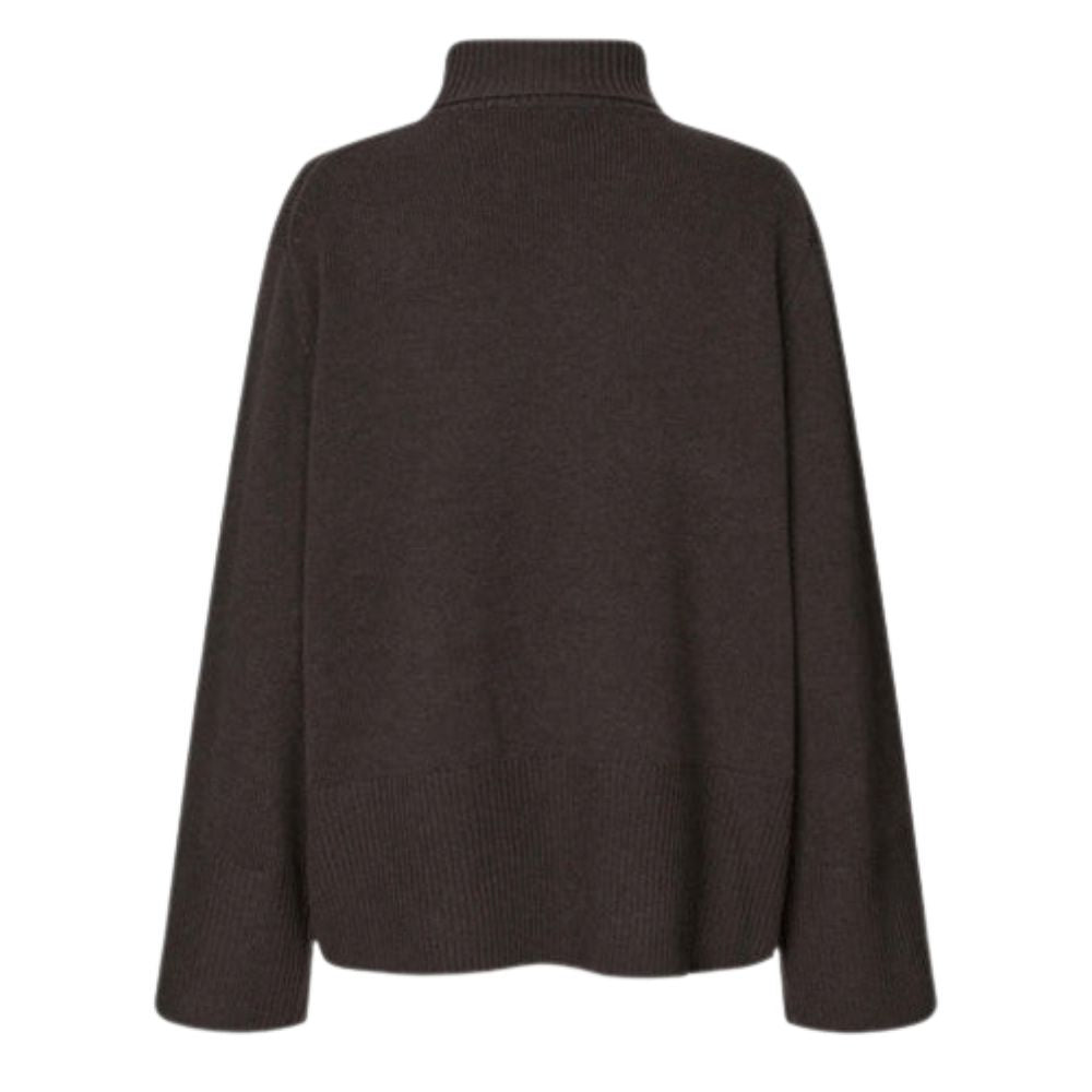 Second Female Brown Alpha Knit T-Neck Sweater
