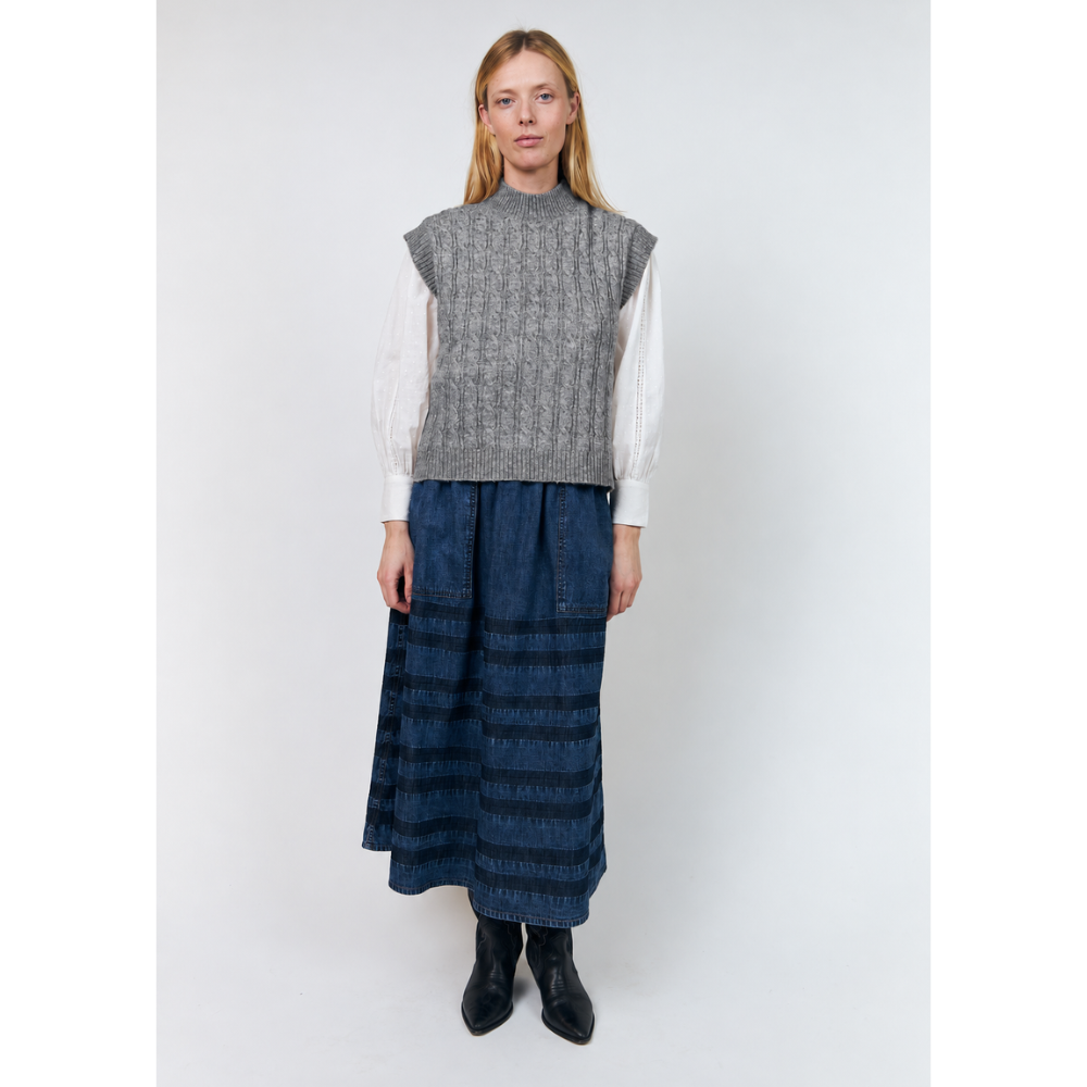 Lollys Laundry Grey Melange Finn Knit Vest