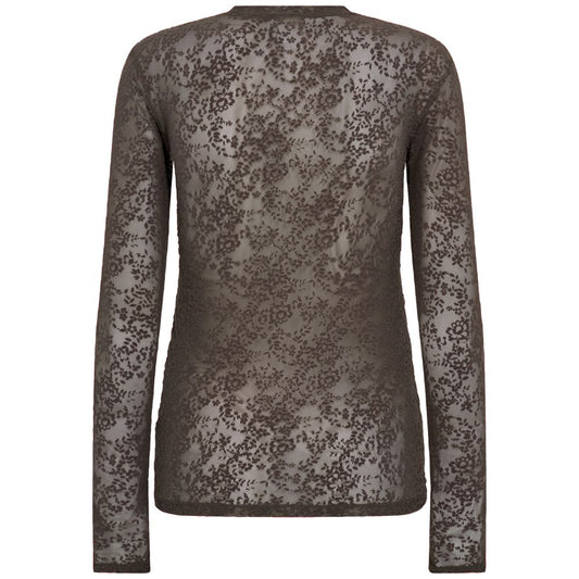 Hype the Detail Brun Mesh Lace blus
