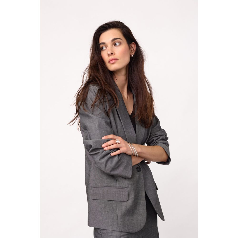 Co'Couture Mid Grey Jacky Fitted Blazer