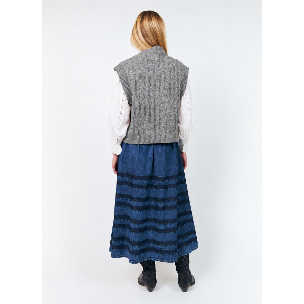 Lollys Laundry Grey Melange Finn Knit Vest
