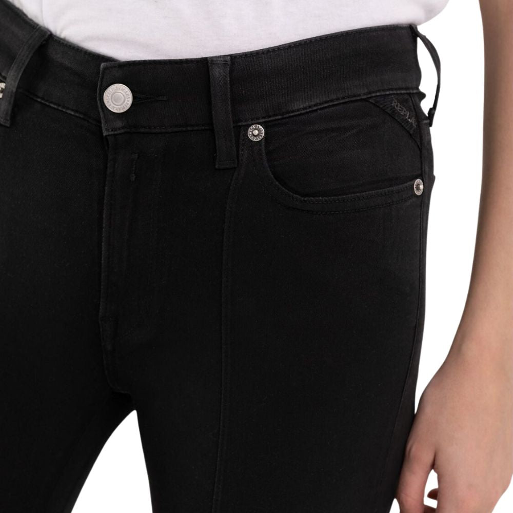 Replay Black Luzien Front Split Jeans