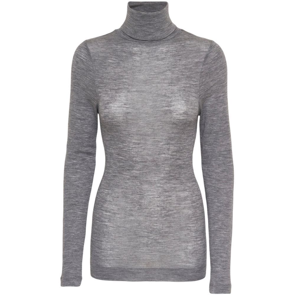 By Basics Grå melange Roll Neck