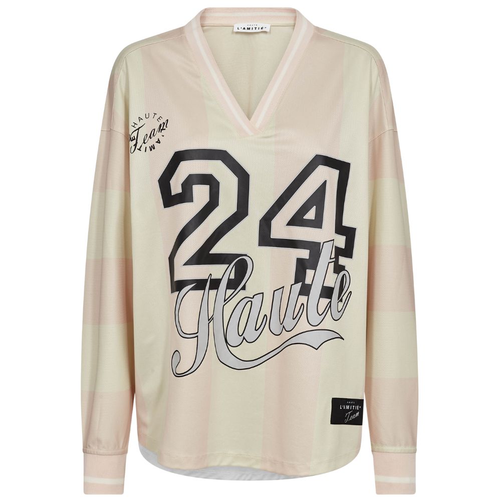 L'AMITIE Iced Rose 24 Stripe Bluse