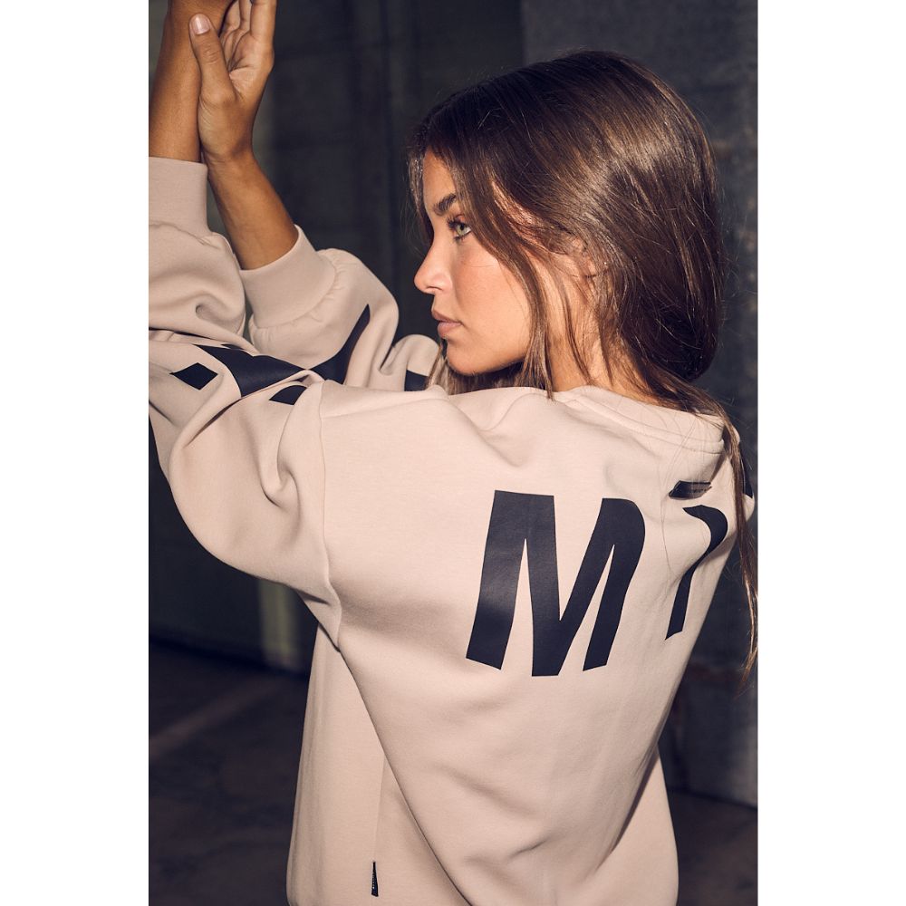 L'amitie Beige Maxi Split Logo Sweat