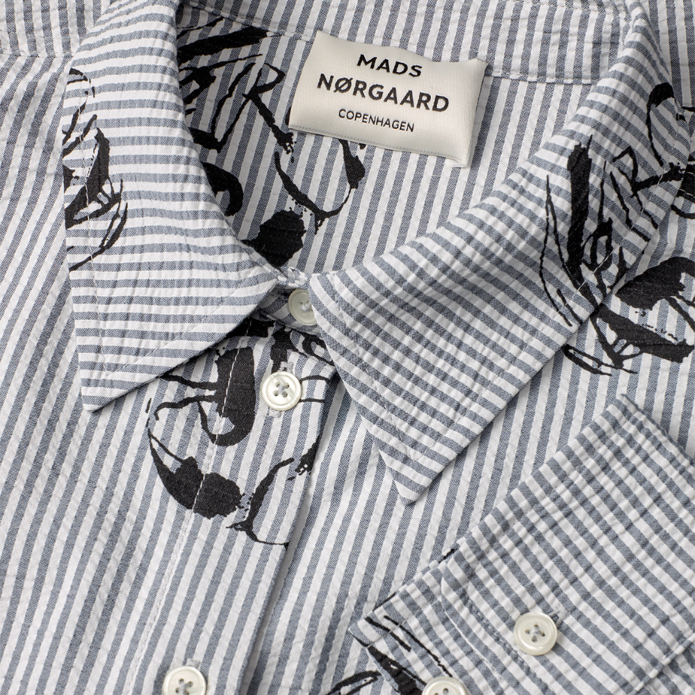 Mads Nørgaard Blå Soft Crease Crelly Shirt