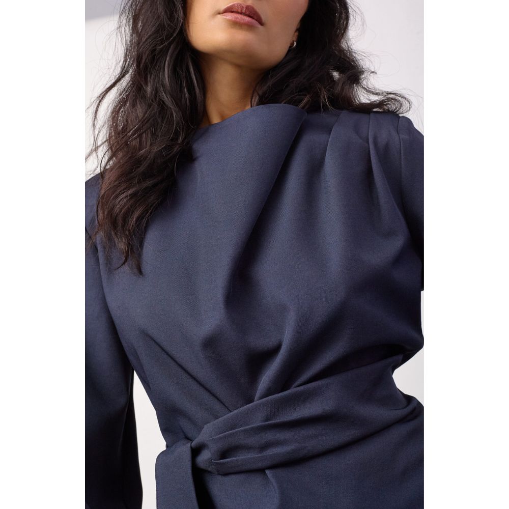 Co'Coture Navy Luna Tie Bluse