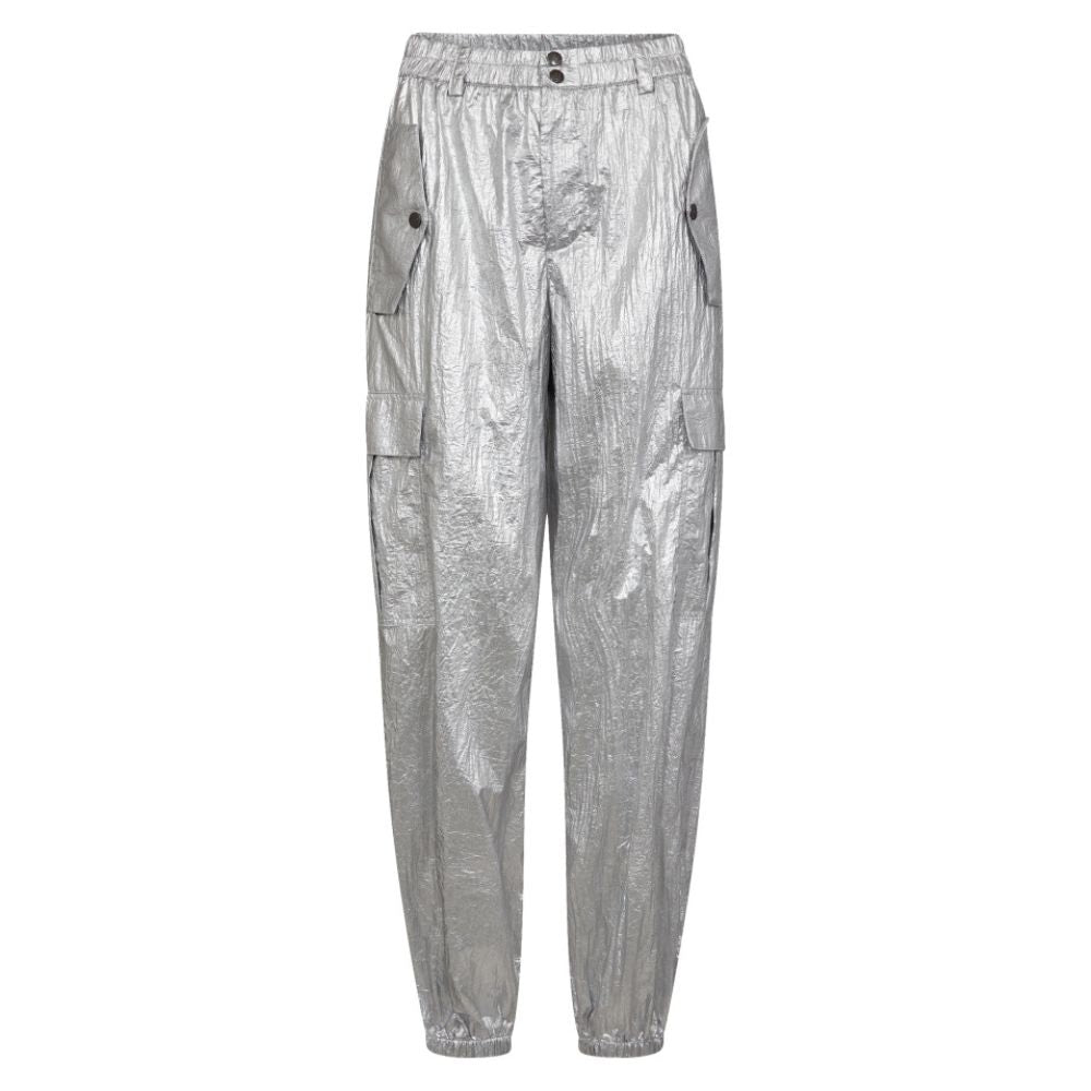 Co'Couture Silver Metal Cargo Pant