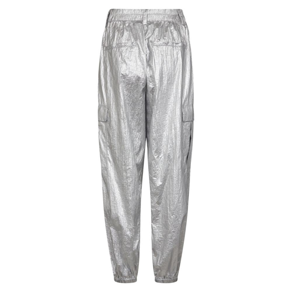 Co'Couture Silver Metal Cargo Pant