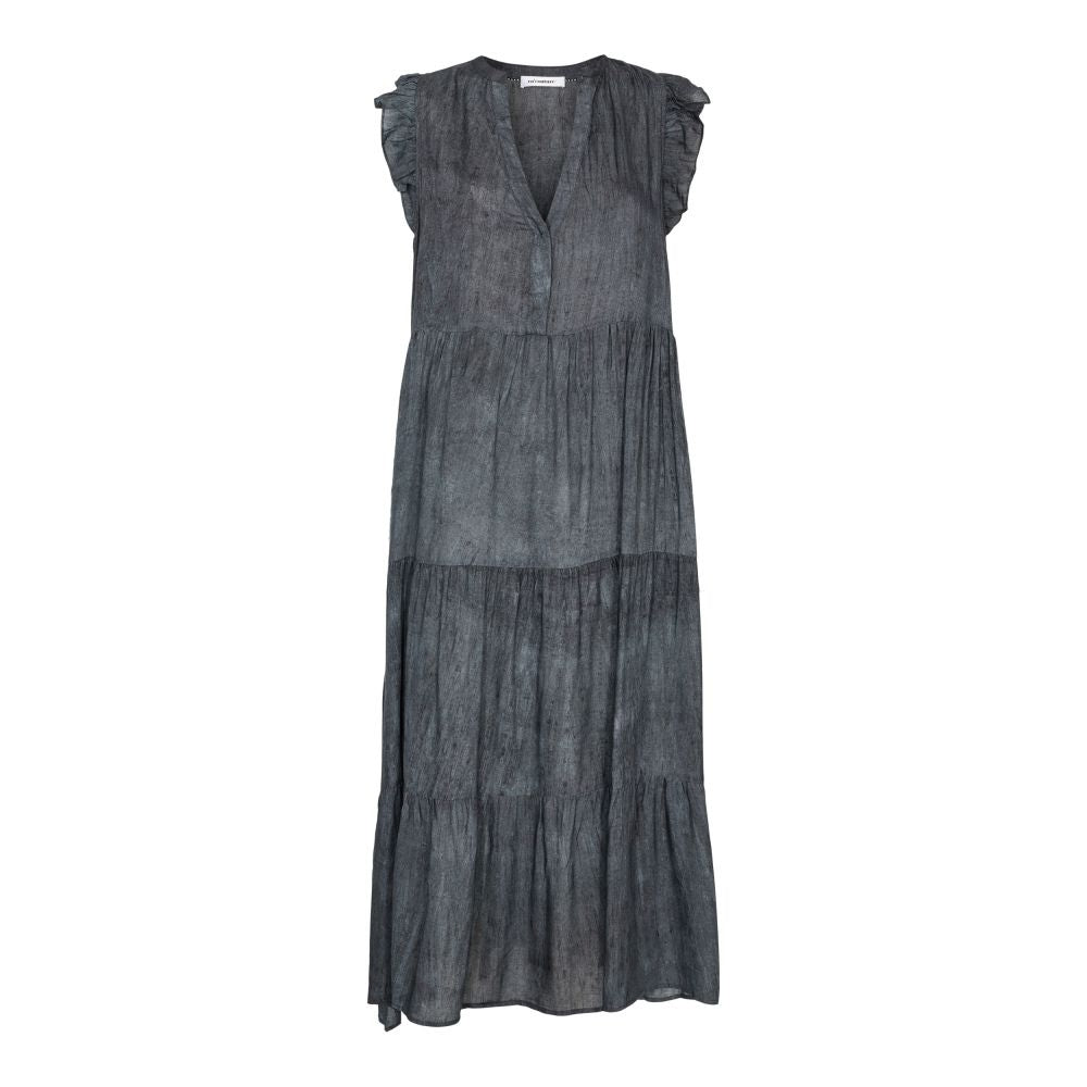 Co'Couture Dark Grey Cold Dye S/S Floor Dress