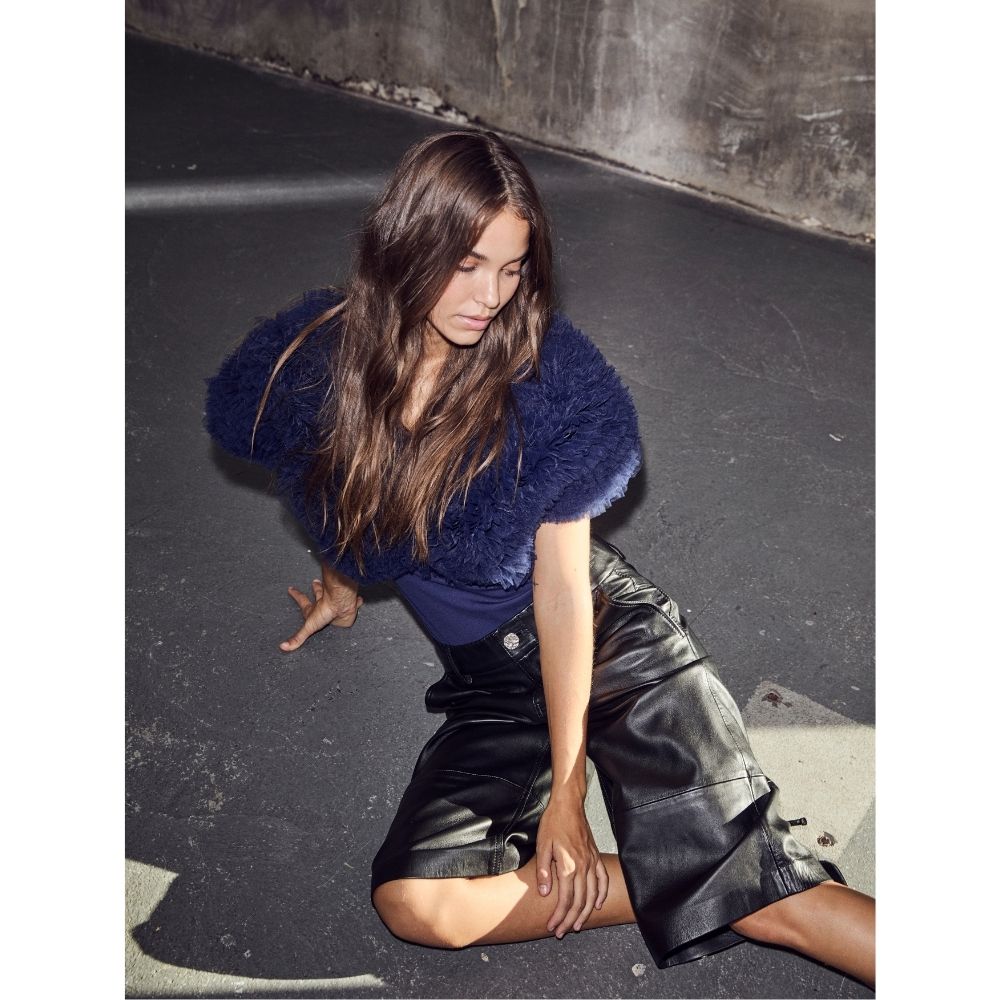 L'AMITIE Sort Leather Bermudas