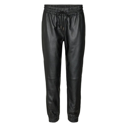Co'Couture Black Shiloh Leather Joggers
