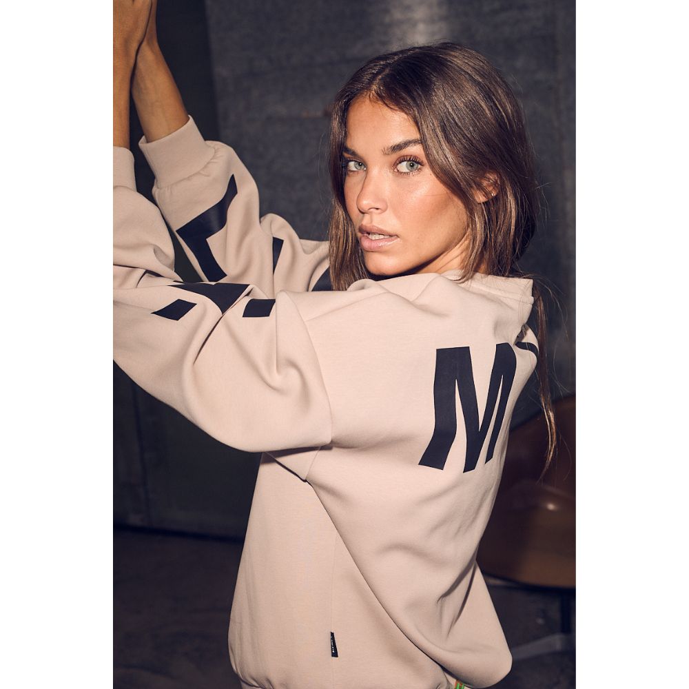 L'amitie Beige Maxi Split Logo Sweat