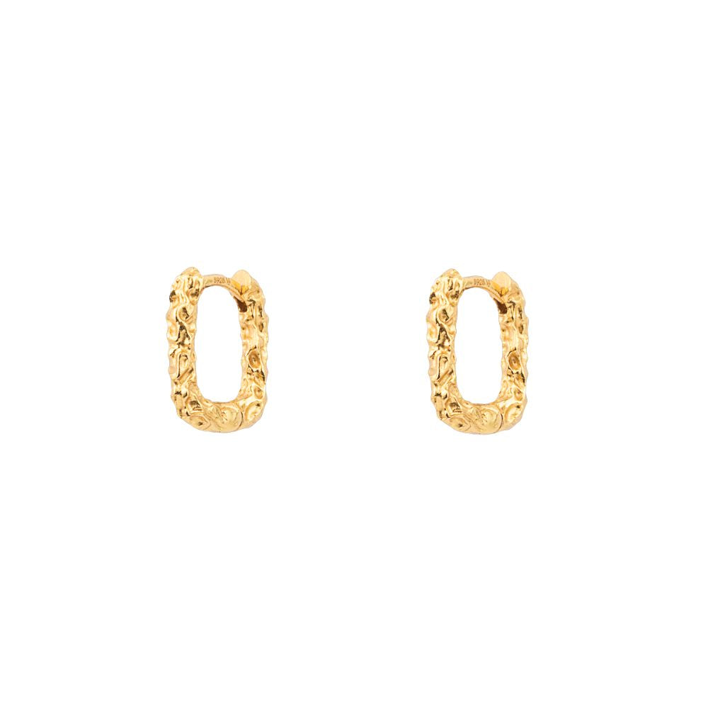 House Of Vincent Gold Riddle Hoop Earrings Gilded