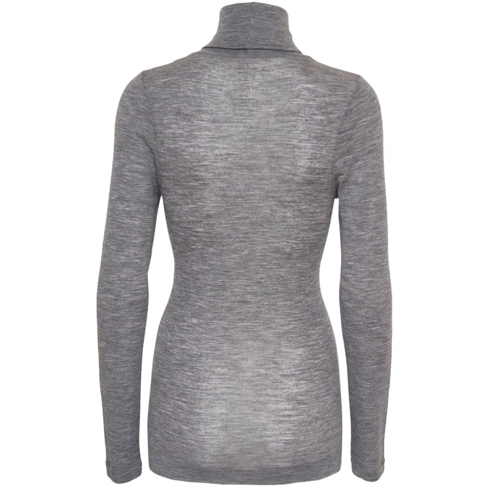 By Basics Grå melange Roll Neck