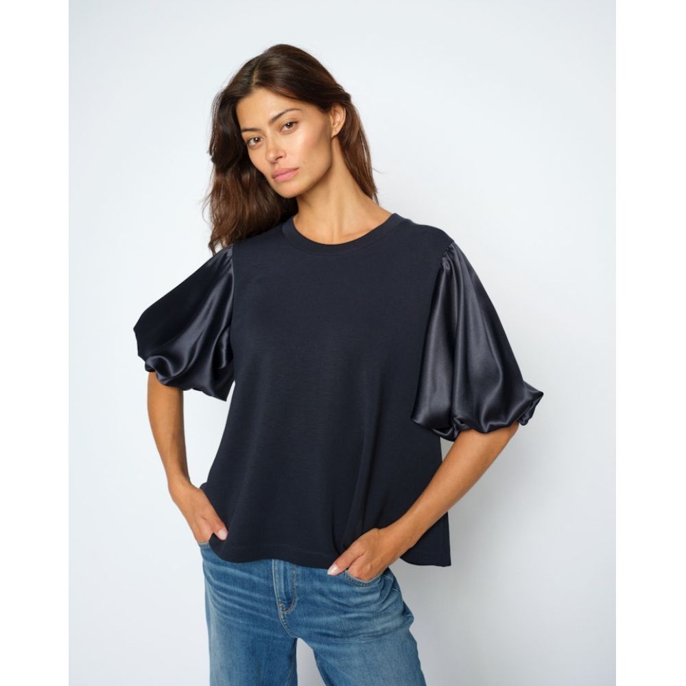 Mos Mosh Navy Duba Satin Sweatshirt