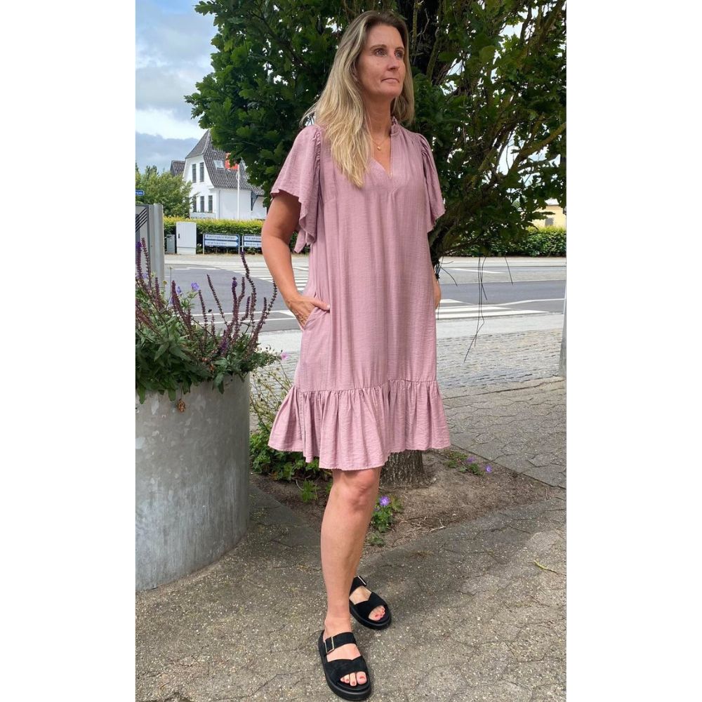 Co´couture Old Rose Hera Crop Frill Dress