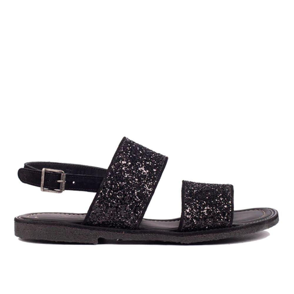 Angulus Black Glitter Sandal