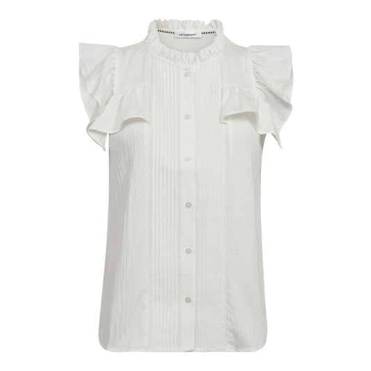 Co´Couture White Sueda Pintuck Top
