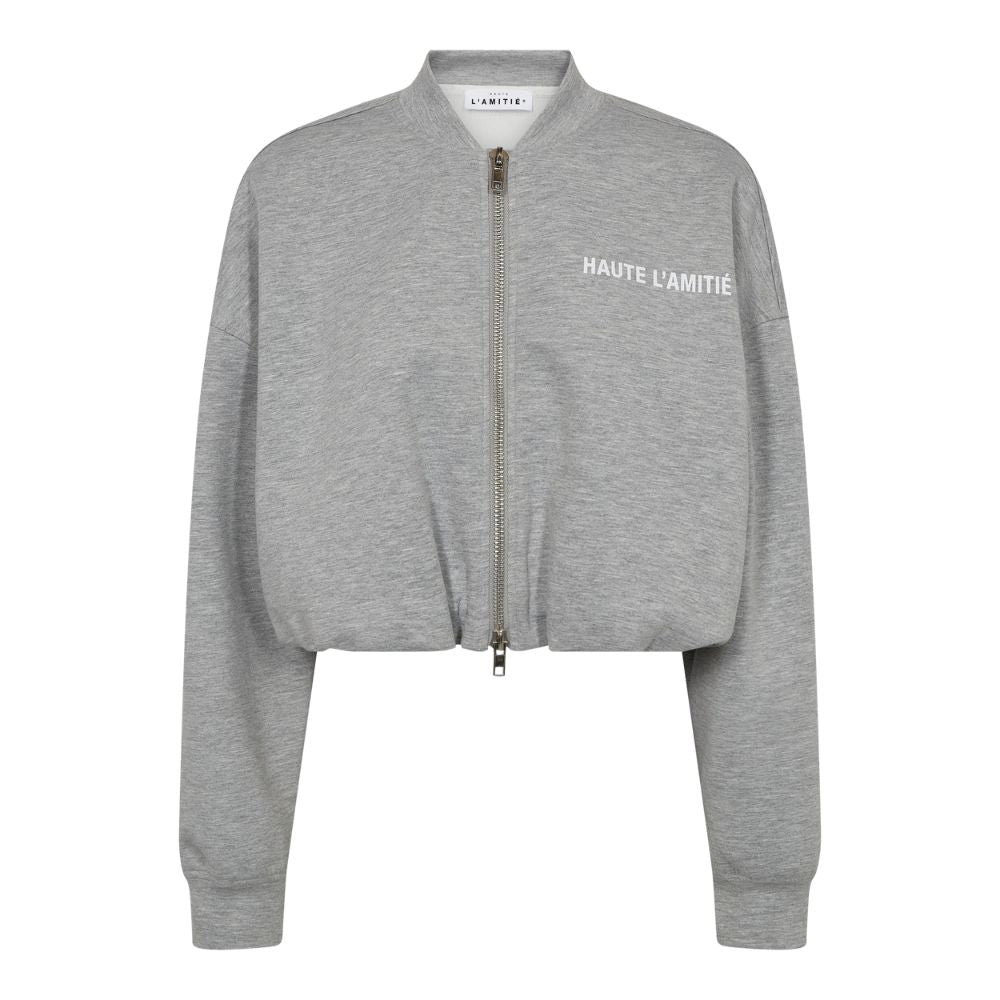 L'AMITIÉ Grey Maxi Crop Zip Sweat