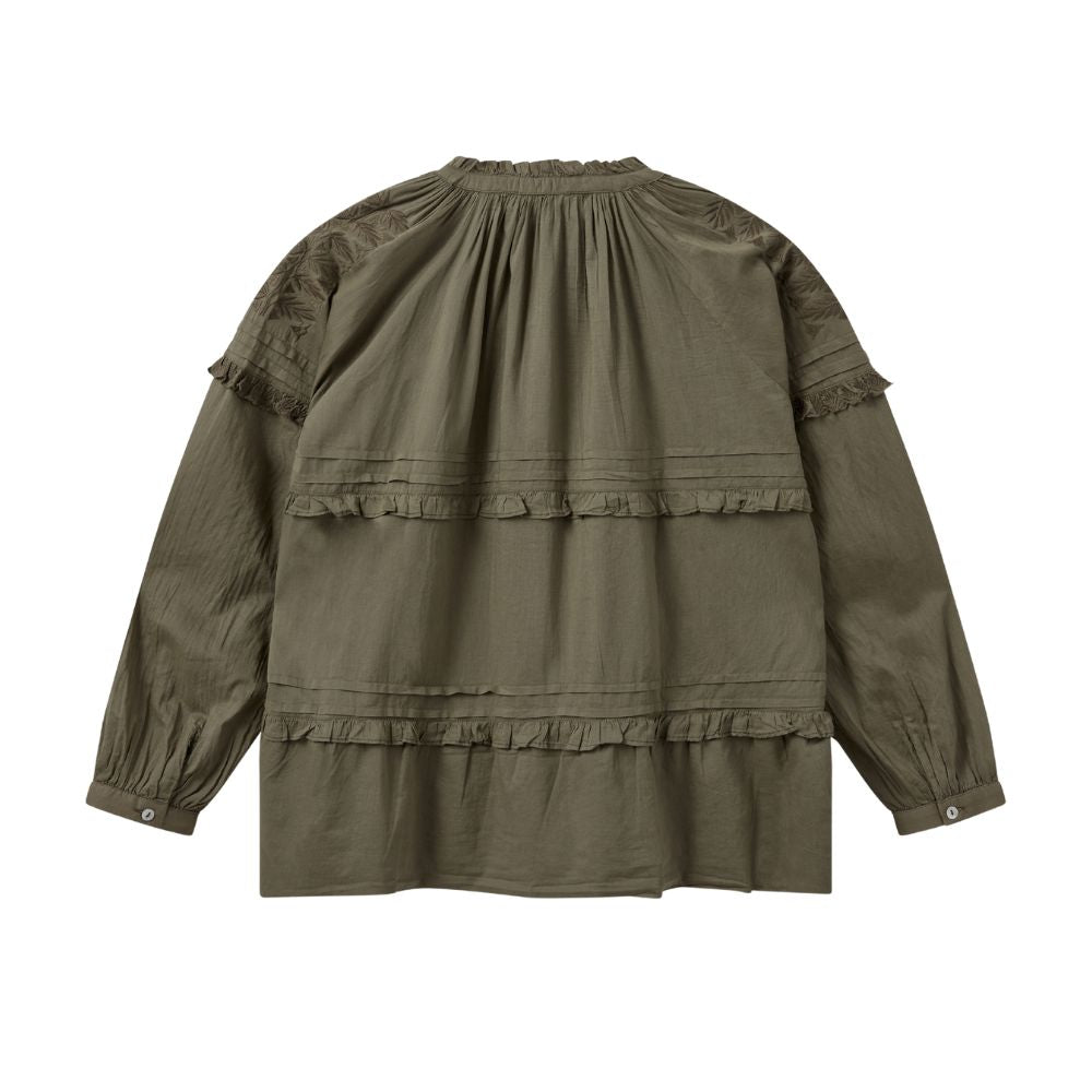 Mos Mosh Dusty Olive Lou Voile Blouse