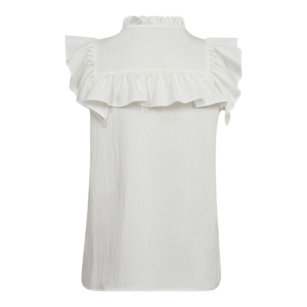 Co´Couture White Sueda Pintuck Top