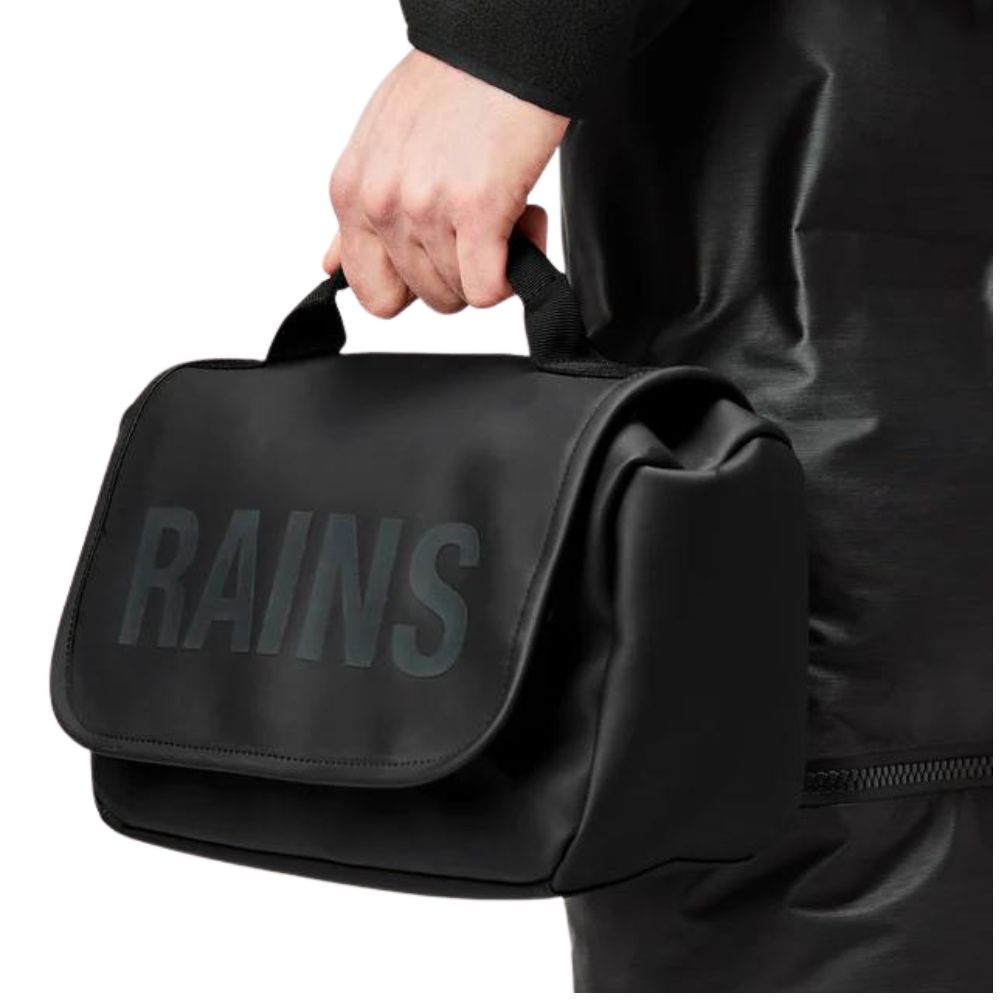 Rains Black Wash Bag