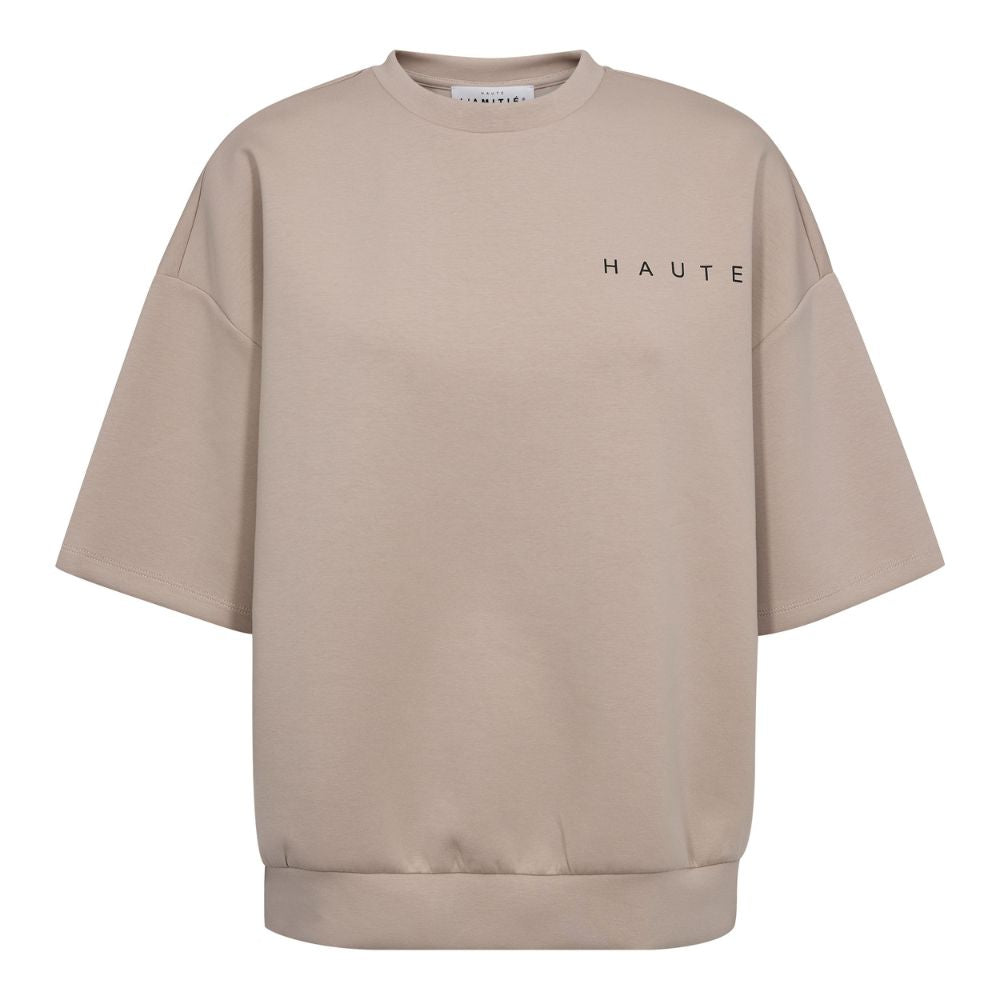 L'AMITIE Beige Maxi Split Logo Sweat