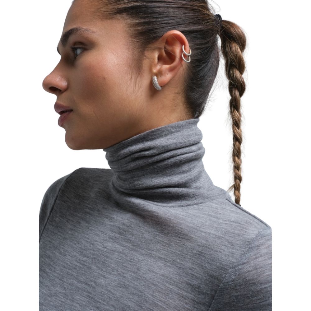By Basics Grå melange Roll Neck