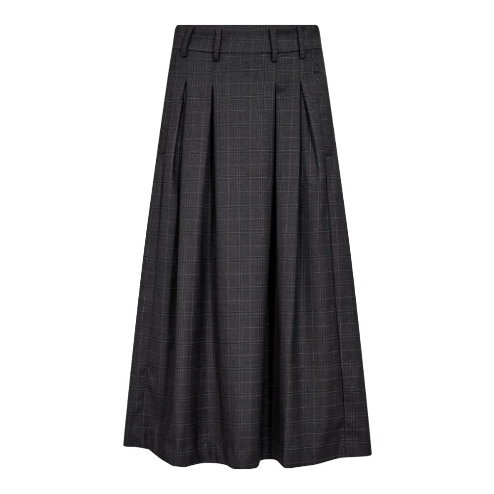 Co'Couture Dark Grey Elora Check Pleat Skirt