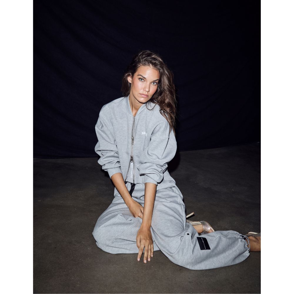 L'AMITIÉ Grey Maxi Crop Zip Sweat