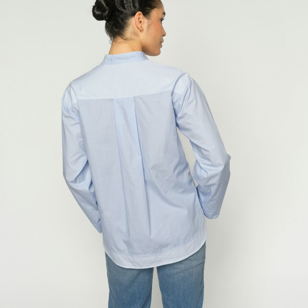 Mos Mosh Lyseblå Bronwyn Stripe Shirt