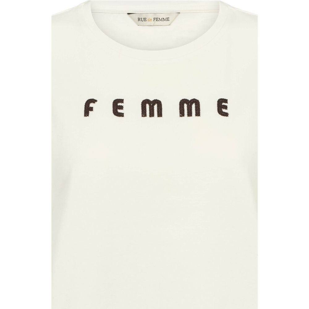 Rue de Femme Hvid Alvina Siv T-shir