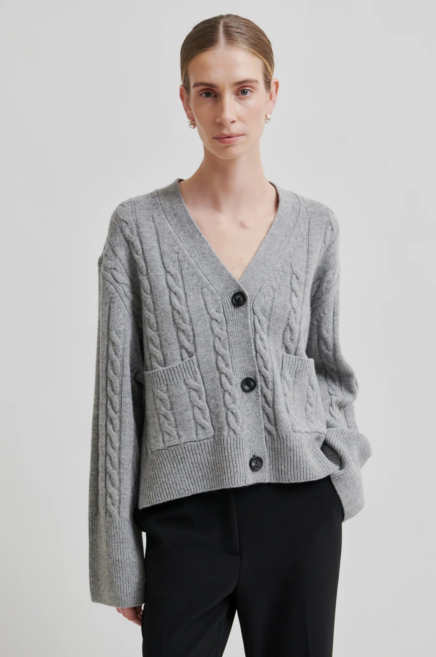 Second Female Grey Knit Cardigan