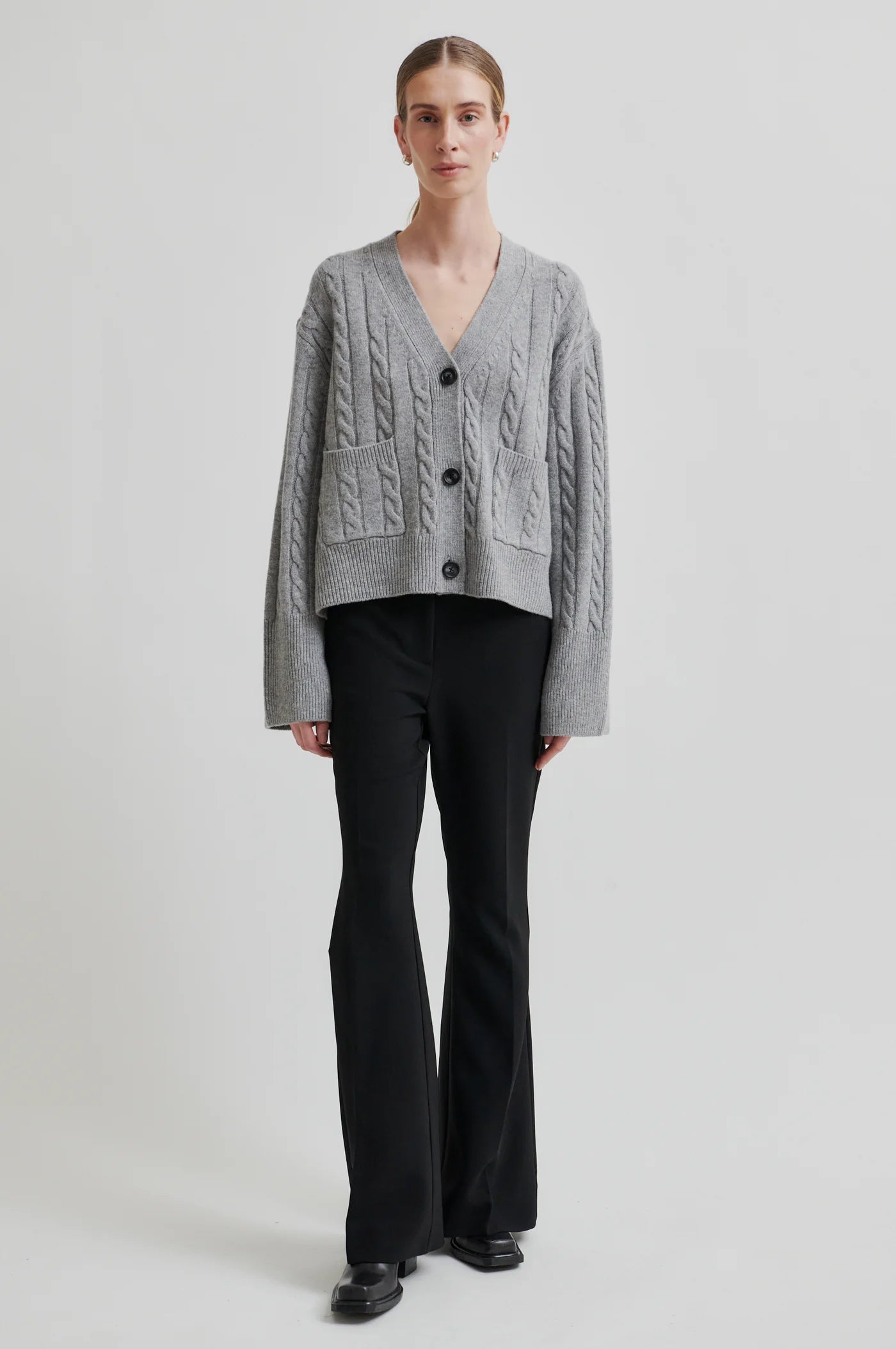 Second Female Grey Knit Cardigan