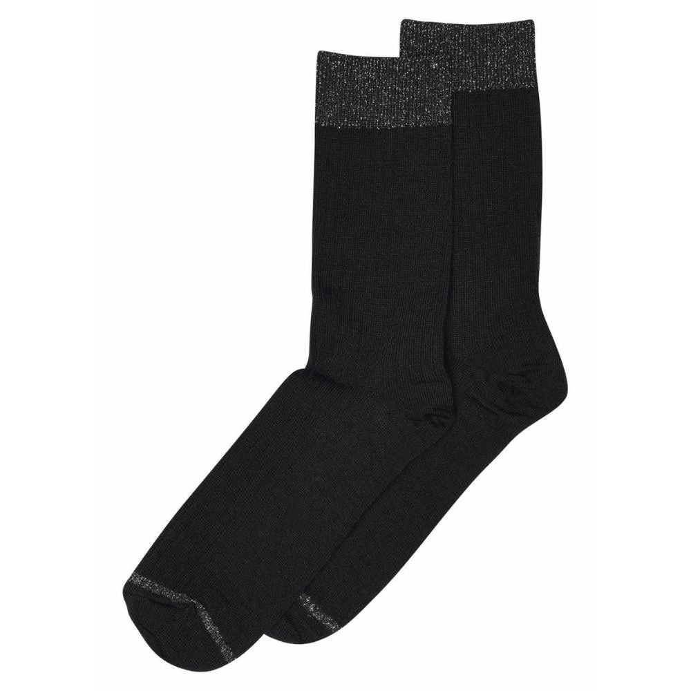 MP Denmark Black Erin Wool Rib Socks