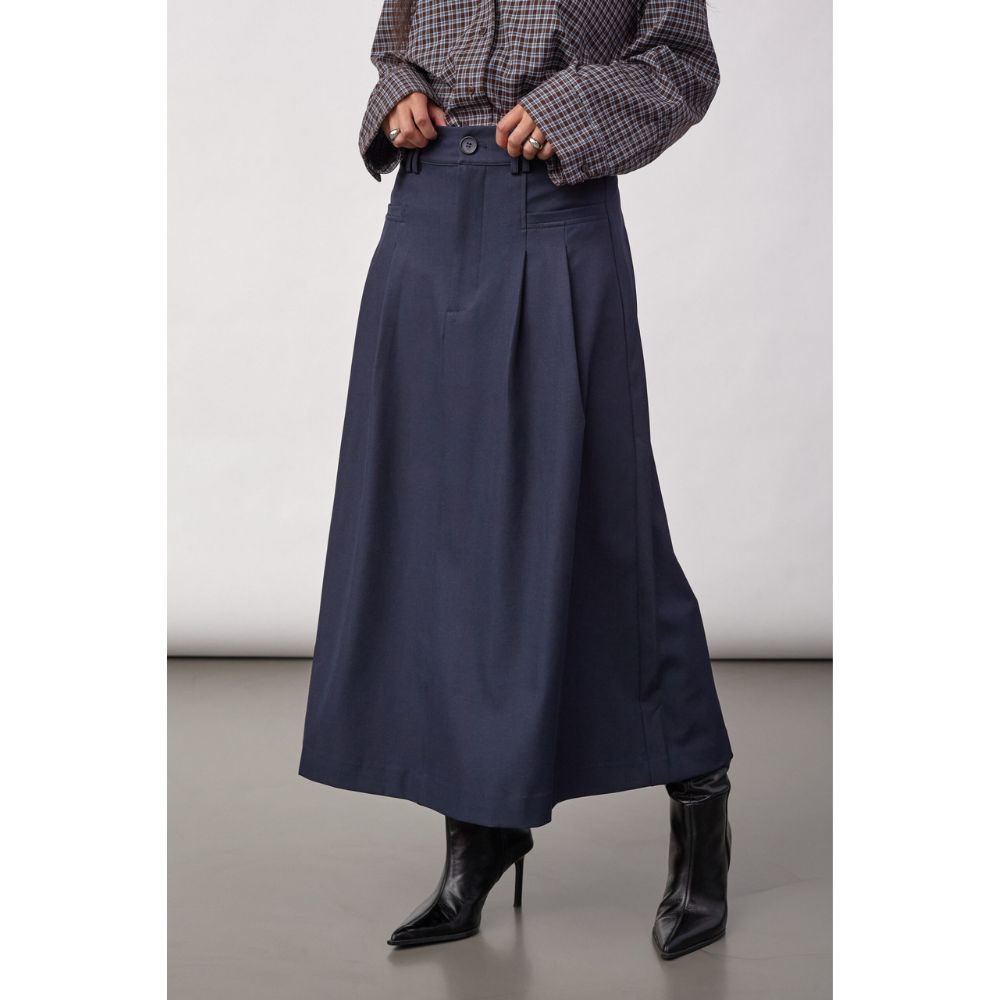 Co'Coture Navy Luna New Pocket Pleat Skirt