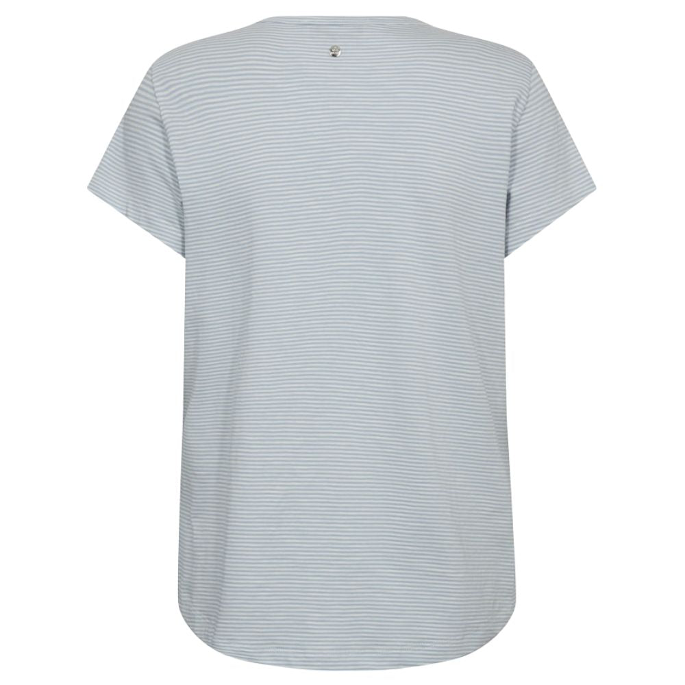 Mos Mosh L.Blå Camp Stripe Tee