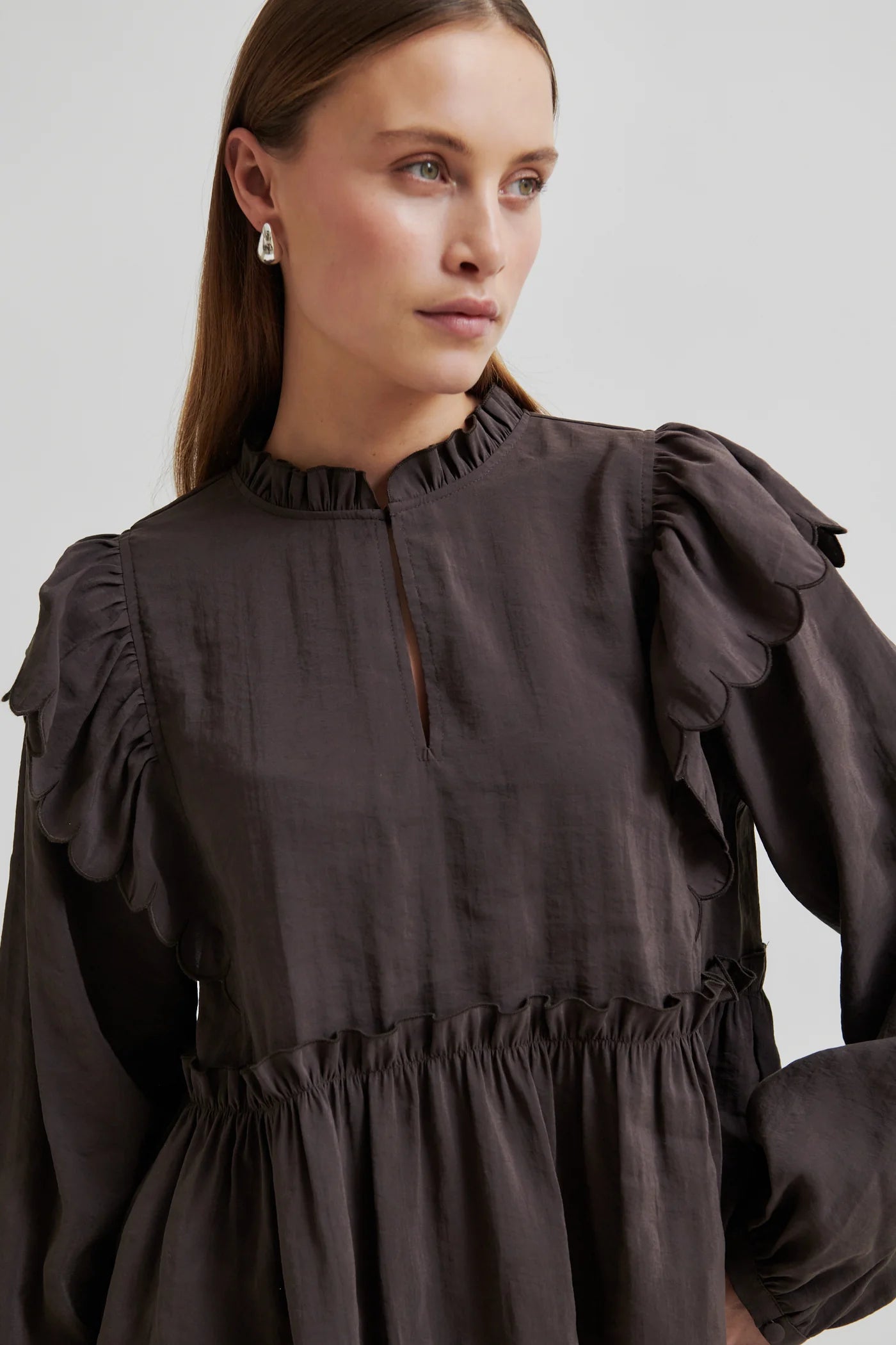 Second Female Brown Terra Frill Blouse